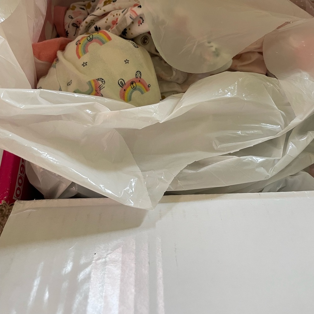 Box of random baby clothes!  Size newborn->6 mos